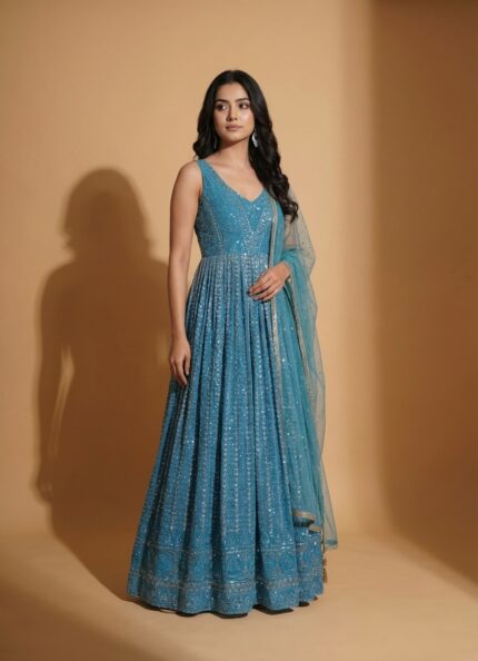 Ocean Teal Flow Dress